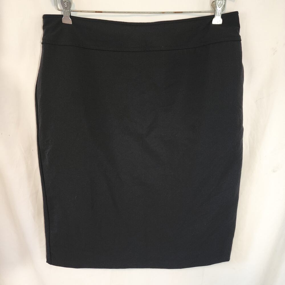Isaac Mizrahi Black Stretch Knee Length Pencil Straight Skirt Size 10